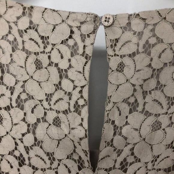 Talula  Creme taupe lace scoop neck mini dress/tunic blouse small - Picture 8 of 14